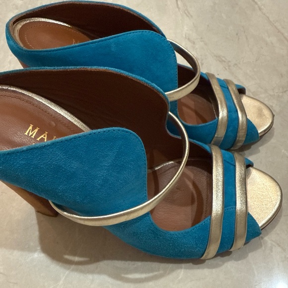MALONE SOULIERS Women’s sandals mules NIRAH Size 6.5 Brown Blue Suede $899 - Picture 5 of 16